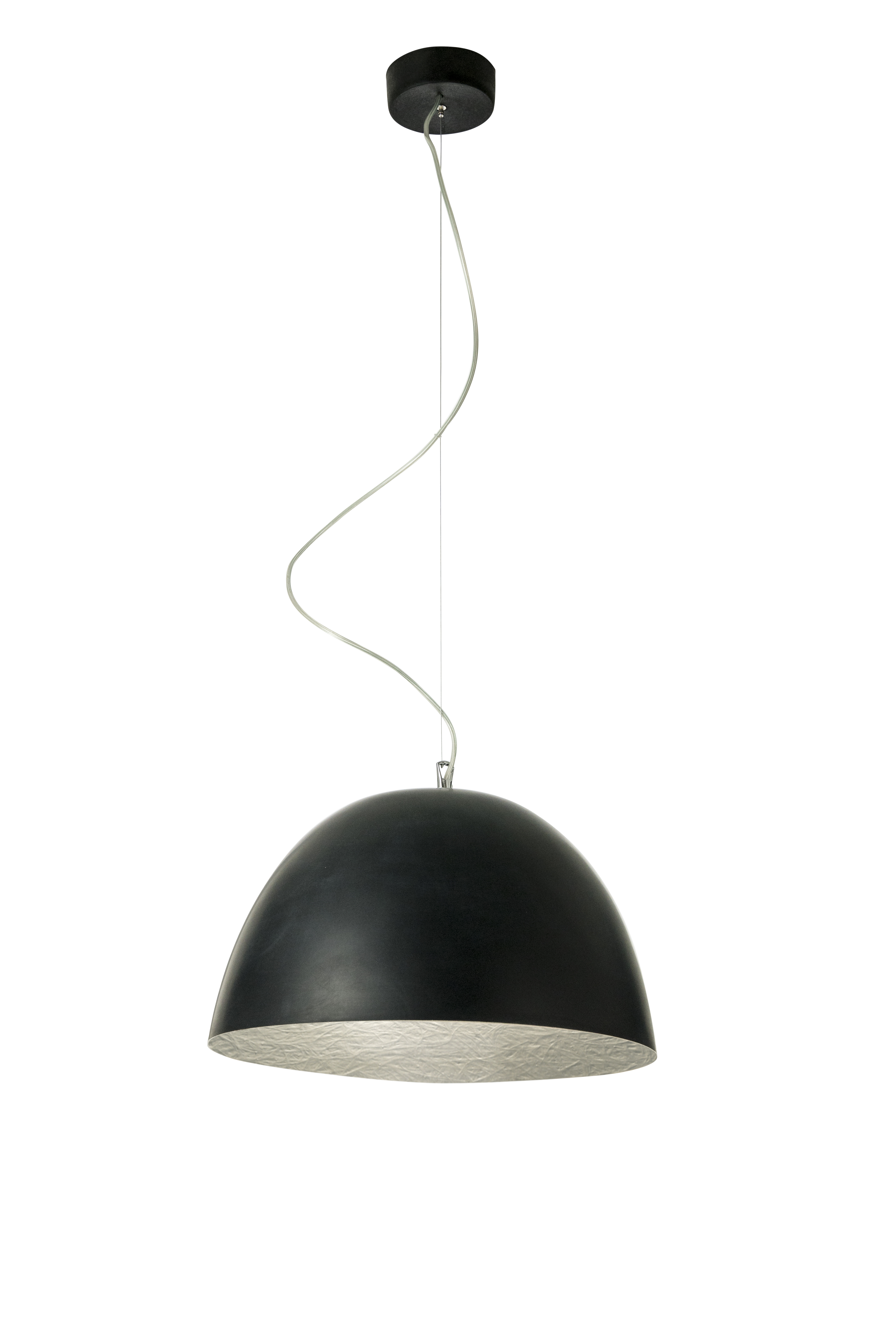 Pendant Lamp H2O Lavagna In-Es Artdesign Collection Matt Color Black Silver Size 27,5 Cm  Diam. 46 Cm